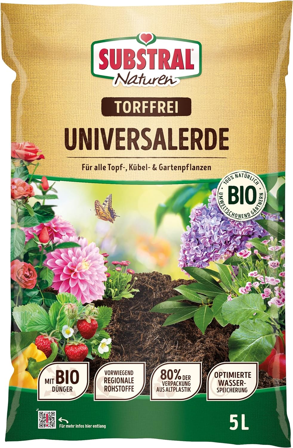 SUBSTRAL® NATUREN® Universalerde Bio & Torffrei 5L